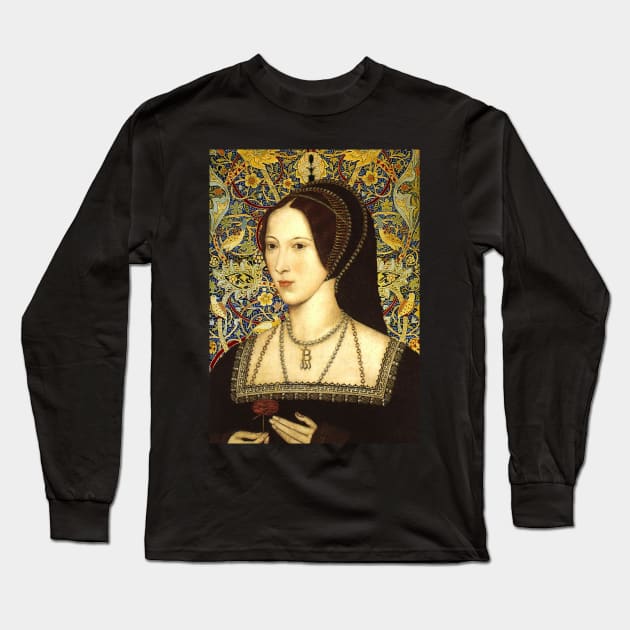 Queen Anne Boleyn Collage Portrait Long Sleeve T-Shirt by Pixelchicken